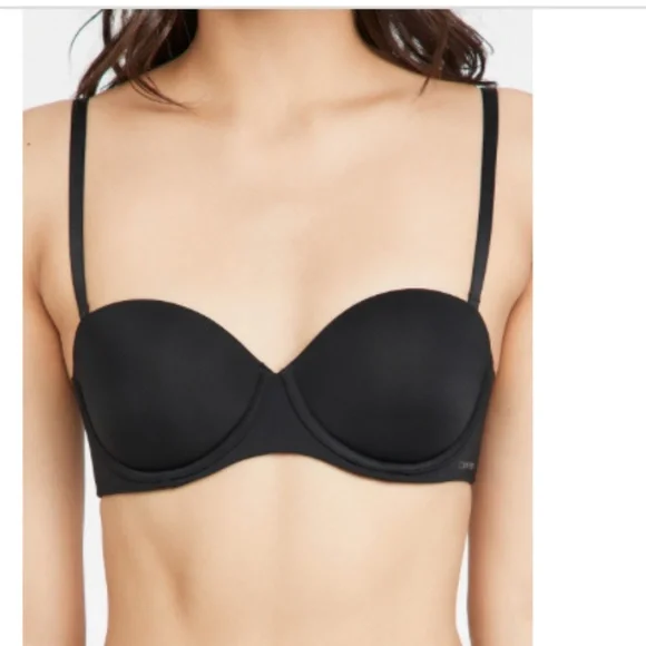 Calvin Klein Underwear Calvin Klein Strapless Capsule Push up Bra in Black - Picture 1 of 1